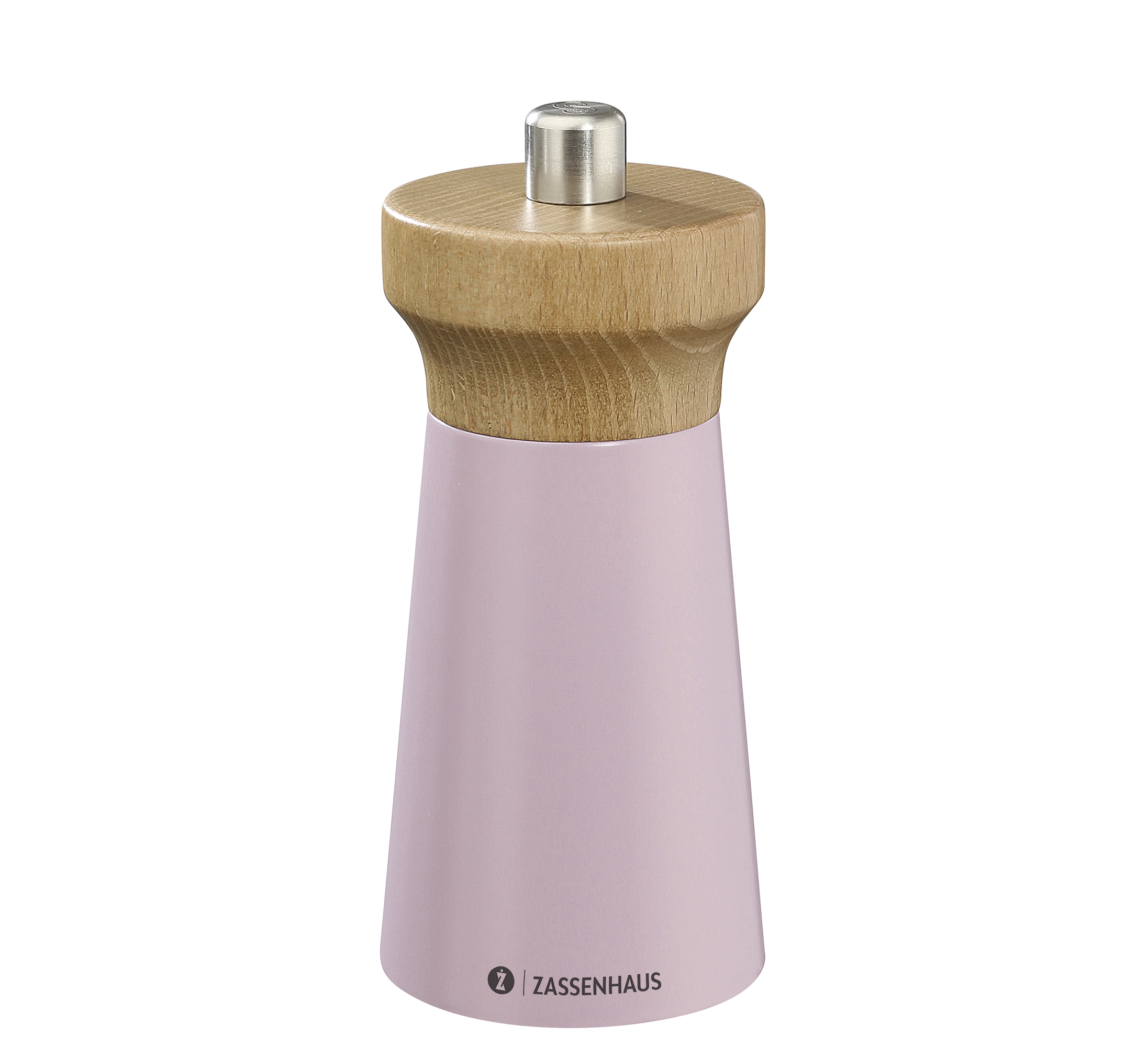 024067 Kombinovaný mlýnek na sůl růžová s bukem 12 cm od Zassenhaus